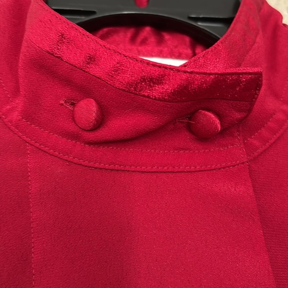 VTG Women’s OSCAR DE LA RENTA Polyester Top Womens Clergy Chef Fashion 6 Red - Picture 6 of 10